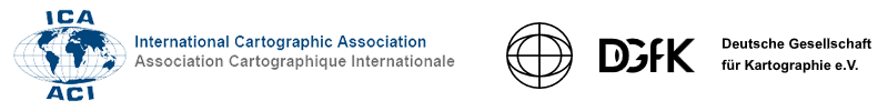 Image showing the logos of the ICA (International Cartographic Association) and DGfK (German Cartographic Association)